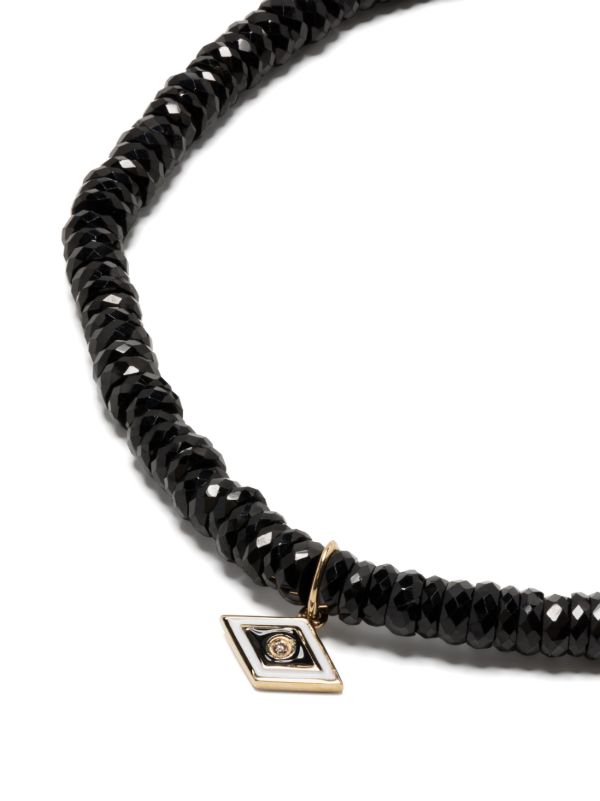 Browns Sydney Evan 14K Yellow Gold Tiny Groovy Eye Onyx And Diamond Bracelet | Browns Bracelets