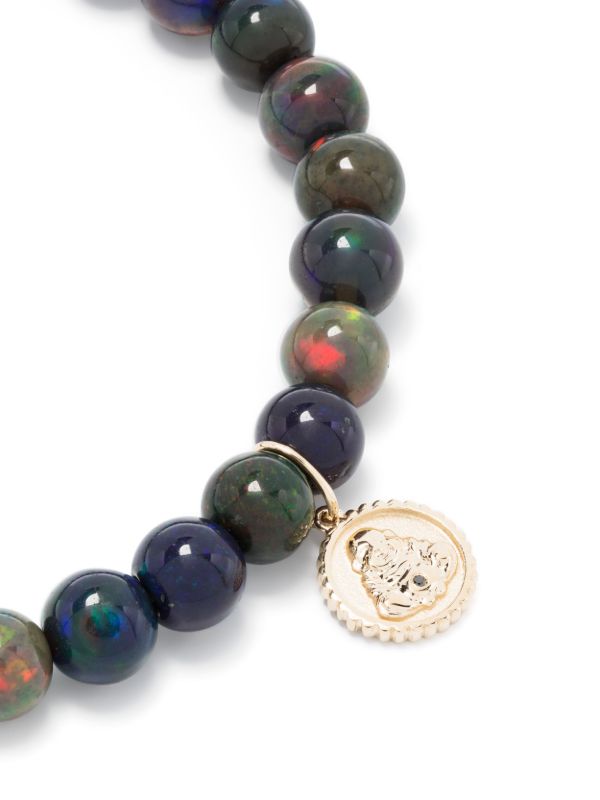 Browns Sydney Evan 14K Yellow Gold Tiny Sitting Buddha Opal Beaded Bracelet | Browns Bracelets