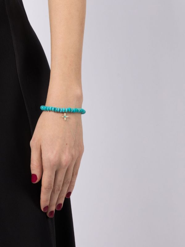 Browns Sydney Evan 14K Yellow Gold Turquoise Beaded Bracelet | Browns Fine Bracelets