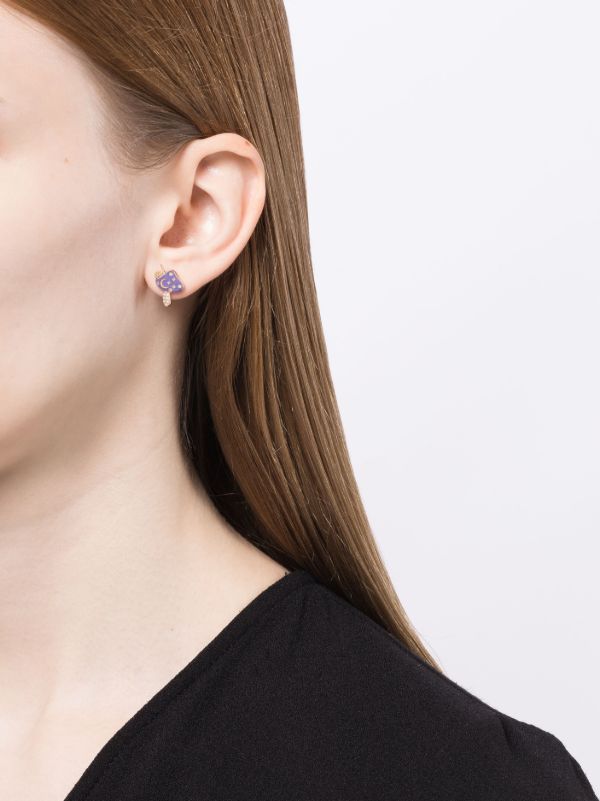 Browns Sydney Evan 14kt Yellow Gold Celestial Mushroom Stud Earrings | Browns Earrings
