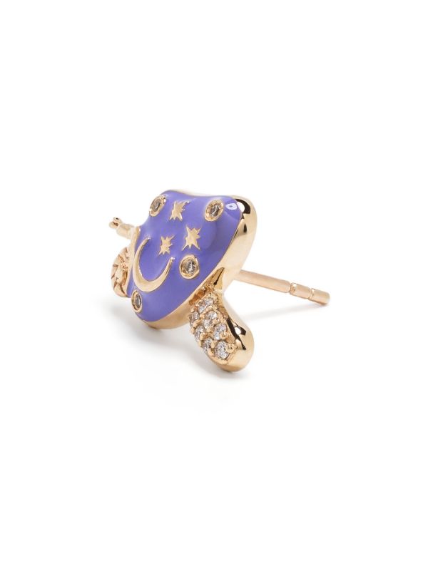 Browns Sydney Evan 14kt Yellow Gold Celestial Mushroom Stud Earrings | Browns Earrings