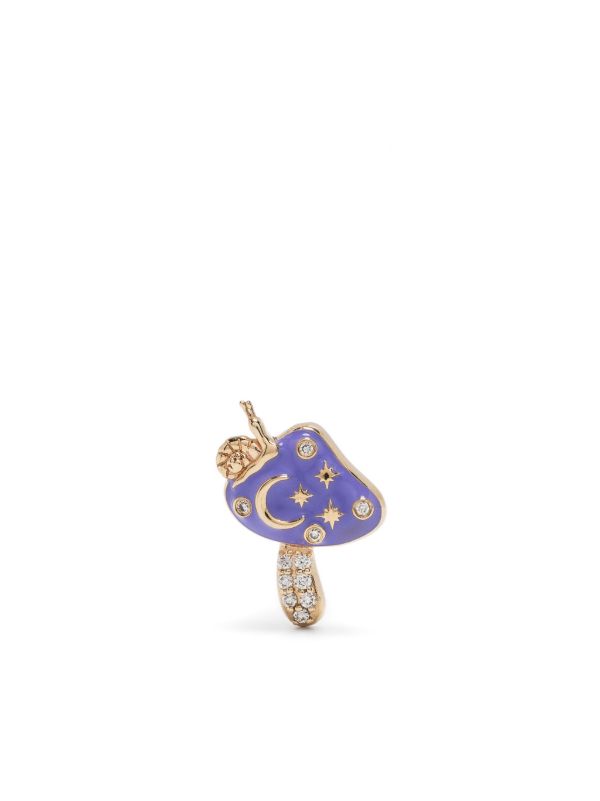browns Sydney Evan 14kt yellow gold Celestial Mushroom stud earrings | Browns Earrings