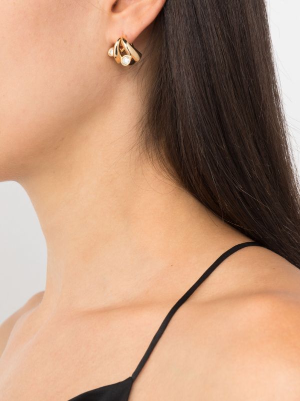 Browns Tabayer 18K Yellow Gold Oera Diamond Hoop Earrings | Browns Fine Earrings