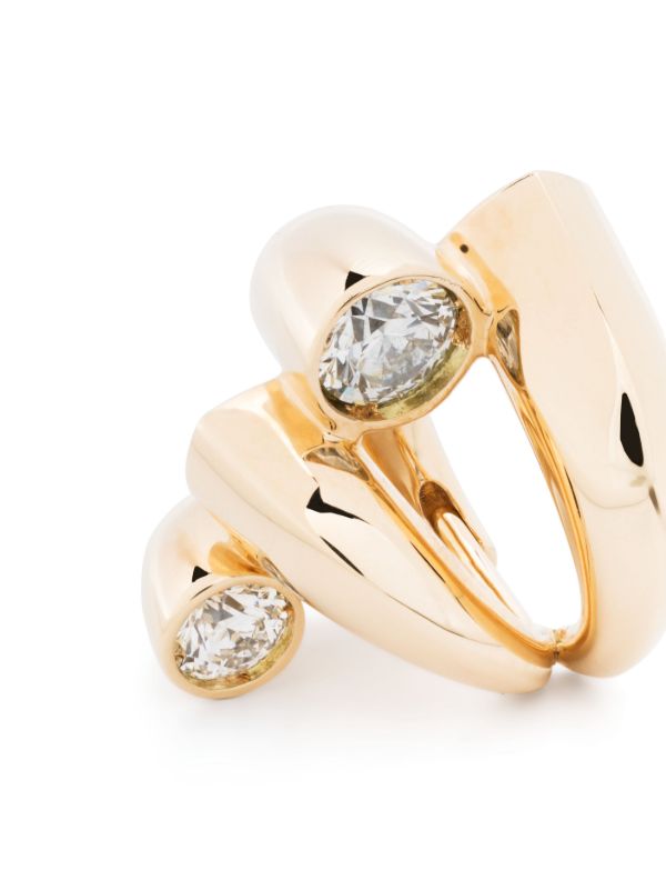 Browns Tabayer 18K Yellow Gold Oera Diamond Hoop Earrings | Browns Fine Earrings