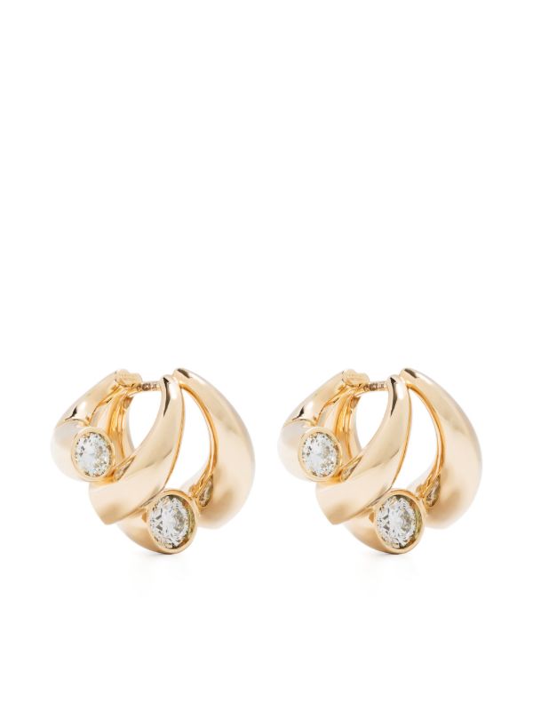 browns Tabayer 18K yellow gold Oera diamond hoop earrings | Browns Fine Earrings