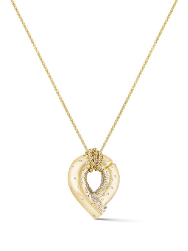 Browns Tabayer 18K Yellow Gold Paved Oera Pendant | Browns Fine Necklaces