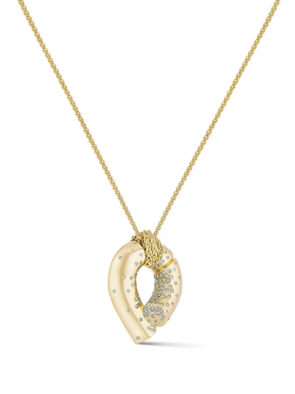 Browns Tabayer 18K Yellow Gold Paved Oera Pendant | Browns Fine Necklaces