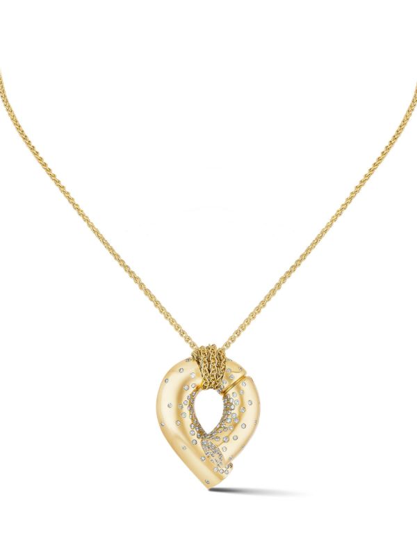 browns Tabayer 18K Yellow Gold Paved Oera Pendant | Browns Fine Necklaces