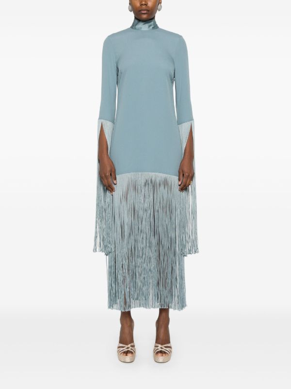 Browns Taller Marmo Blue Fringed Dress | Browns Cocktail & Party Dresses