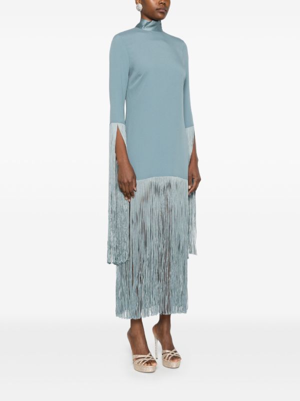 Browns Taller Marmo Blue Fringed Dress | Browns Cocktail & Party Dresses