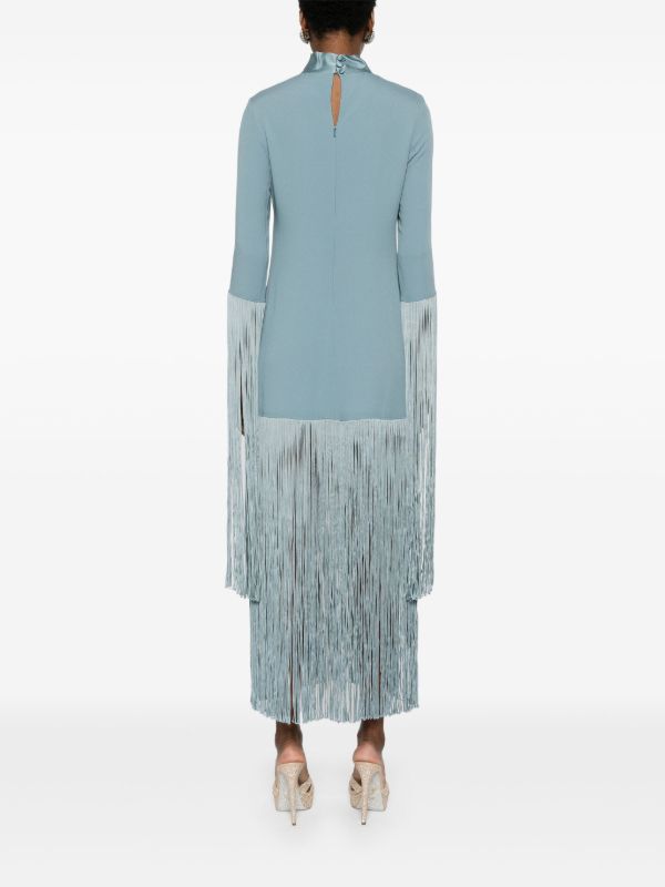 Browns Taller Marmo Blue Fringed Dress | Browns Cocktail & Party Dresses