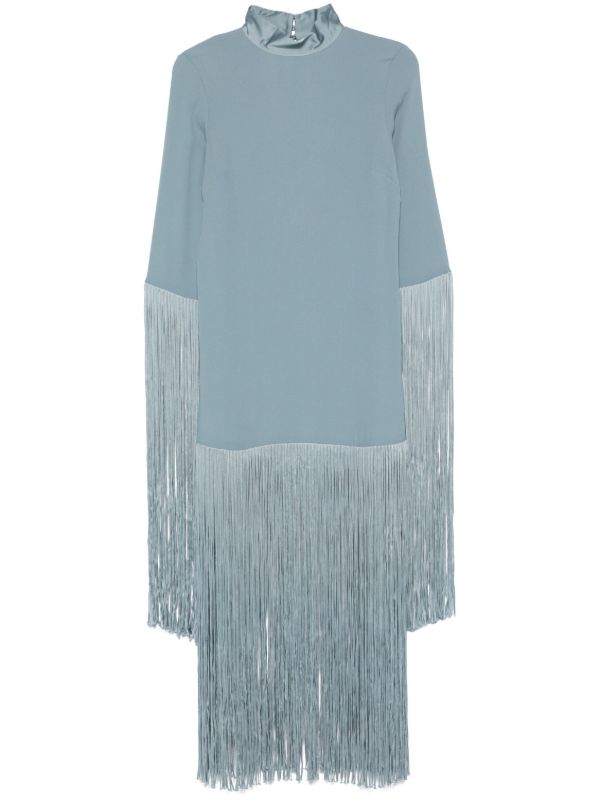 browns Taller Marmo Blue Fringed Dress | Browns Cocktail & Party Dresses