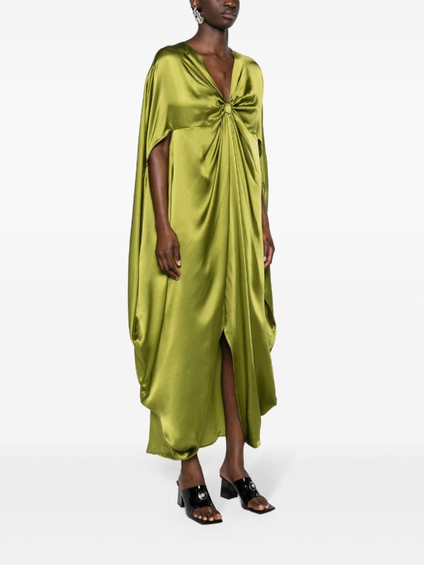 Browns Taller Marmo Green Azores Silk-Satin Dress | Browns Cocktail & Party Dresses