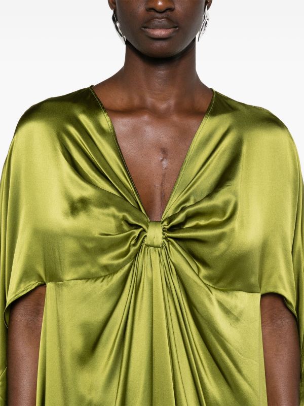 Browns Taller Marmo Green Azores Silk-Satin Dress | Browns Cocktail & Party Dresses