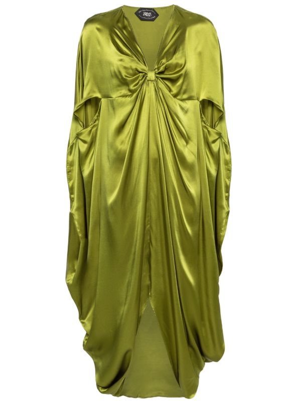browns Taller Marmo Green Azores Silk-Satin Dress | Browns Cocktail & Party Dresses