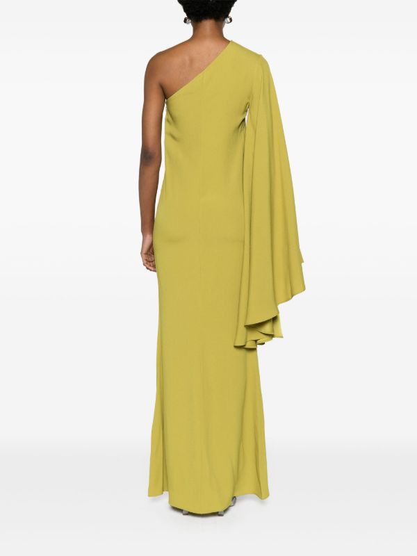 Browns Taller Marmo Green Sifnos One-Shoulder Gown | Browns Cocktail & Party Dresses