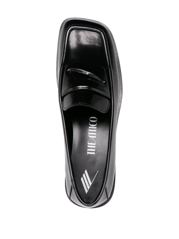 Browns The Attico Black High-Shine Leather Loafers | Browns Loafers