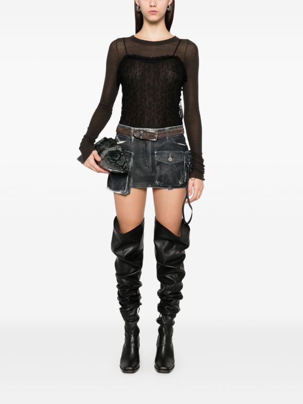 Browns The Attico Fay Mini Skirt | Browns Denim Skirts