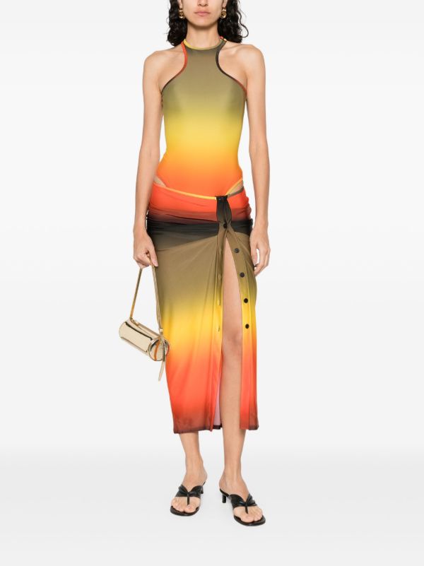 Browns The Attico Gradient-effect Midi Skirt | Browns Straight Skirts