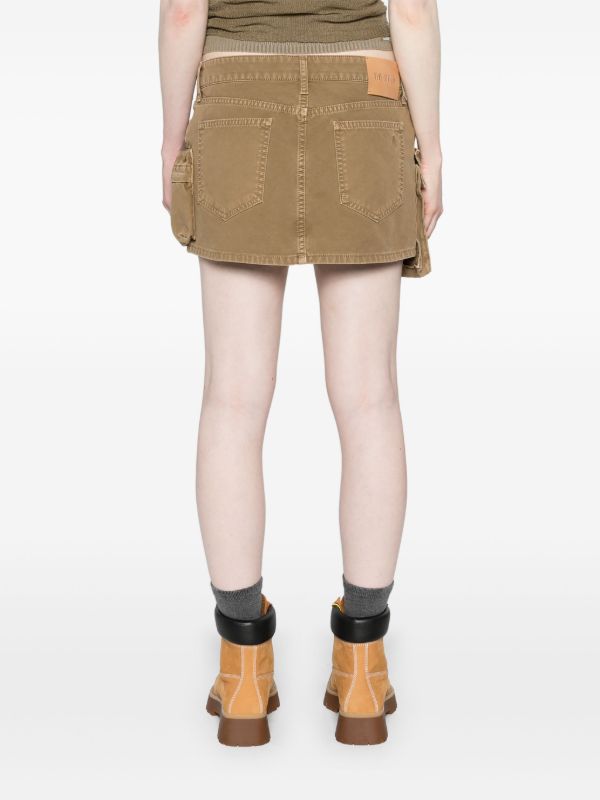 Browns The Attico Green Cotton Cargo Mini Skirt | Browns Fitted Skirts