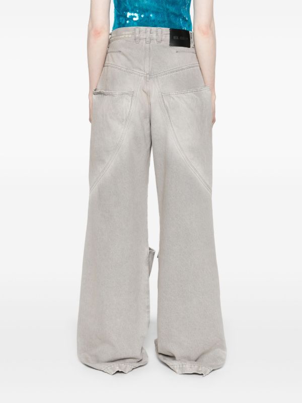 Browns The Attico Grey Mid-rise Wide-leg Jeans | Browns Wide-Leg Jeans