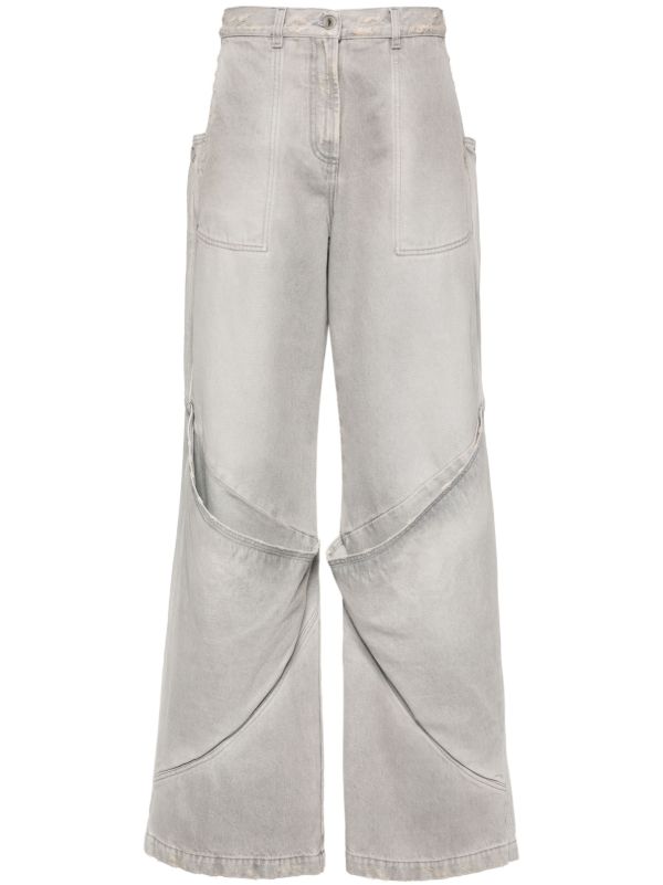 browns The Attico grey mid-rise wide-leg jeans | Browns Wide-Leg Jeans