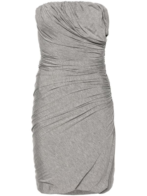 browns The Attico grey ruched jersey mini dress | Browns Cocktail & Party Dresses