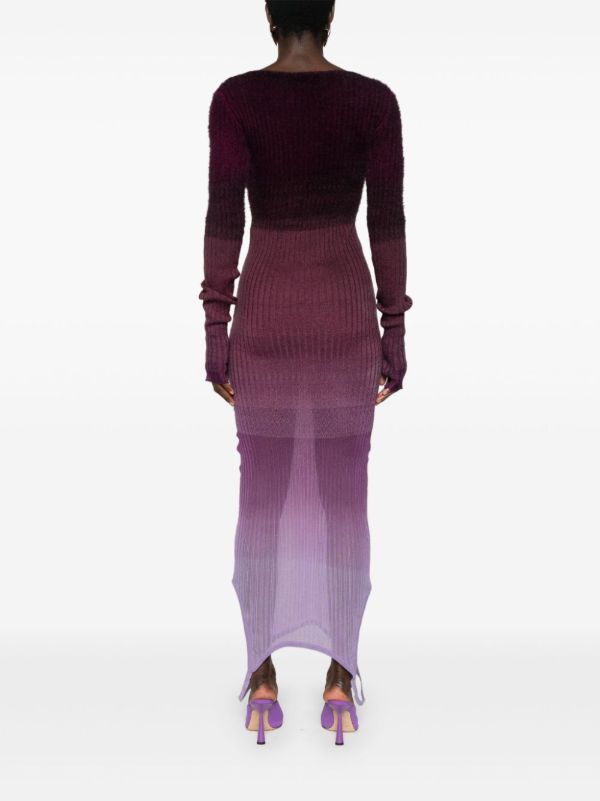 Browns The Attico Purple Gradient-Effect Knitted Convertible Dress | Browns Sweater Dresses