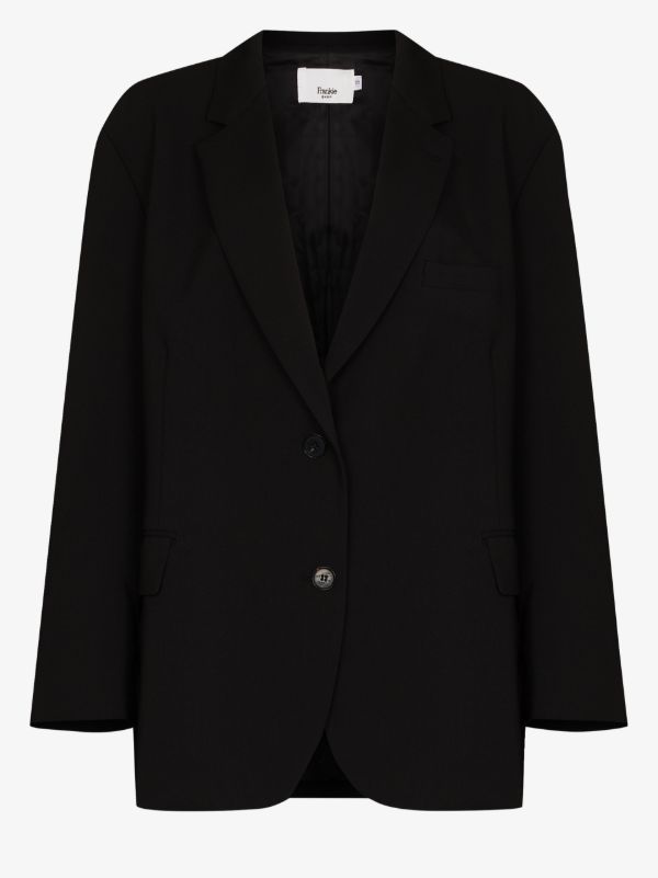 browns The Frankie Shop black Bea oversized blazer | Browns Suit Jackets