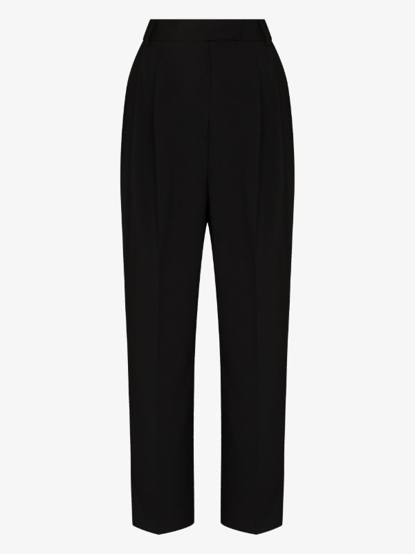 browns The Frankie Shop black Bea straight-leg trousers | Browns Suit Trousers