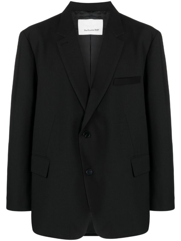browns The Frankie Shop Black Beo Single-Breasted Blazer | Browns Blazers