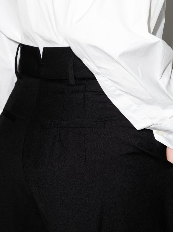 Browns The Frankie Shop Black Gelso Straight-leg Trousers | Browns Suit Trousers