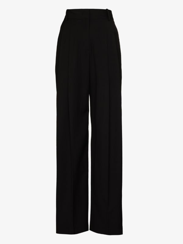 browns The Frankie Shop black Gelso straight-leg trousers | Browns Suit Trousers