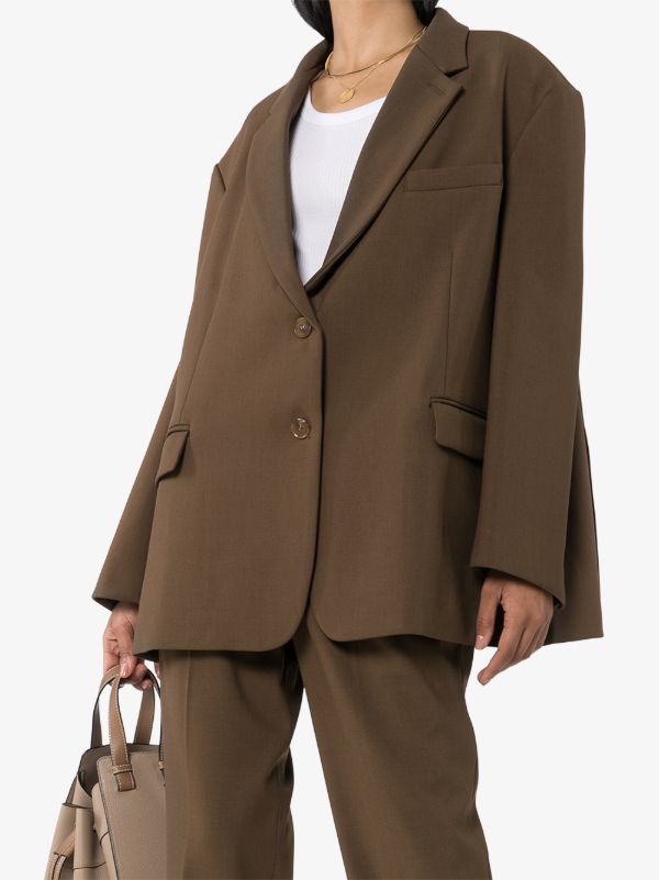 Browns The Frankie Shop Brown Bea Oversized Blazer | Browns Suit Jackets
