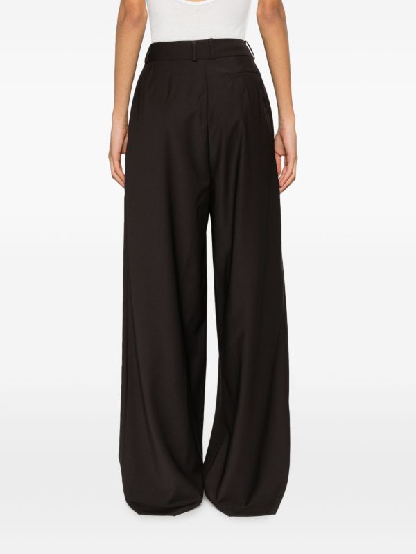 Browns The Frankie Shop Brown Ripley Pleated Trousers | Browns Wide-Leg Pants