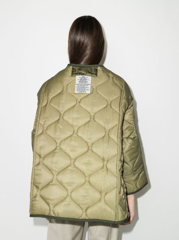 Browns The Frankie Shop Green Teddy Quilted Jacket | Browns Oversized Jackets