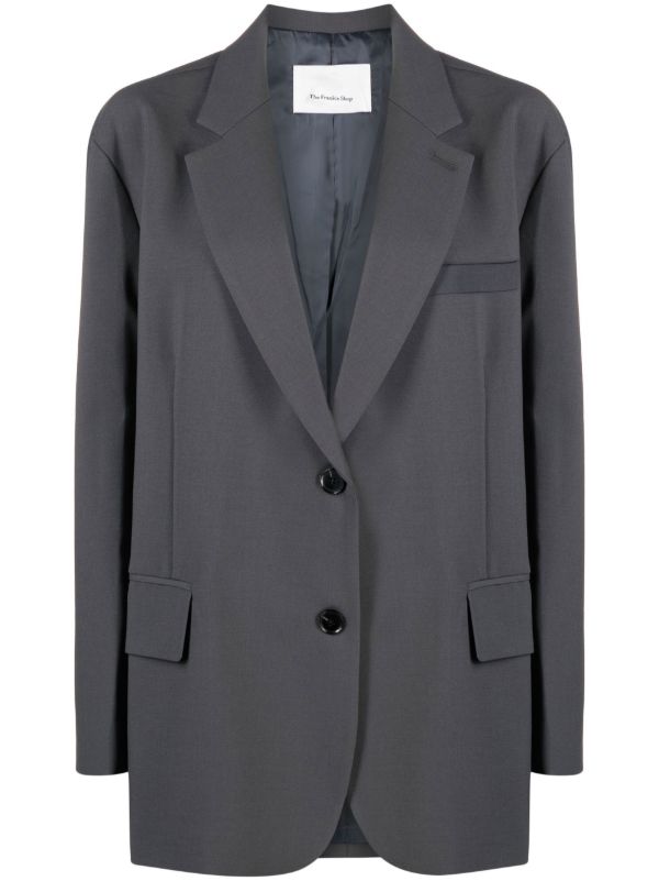 browns The Frankie Shop grey Bea oversized blazer | Browns Suit Jackets