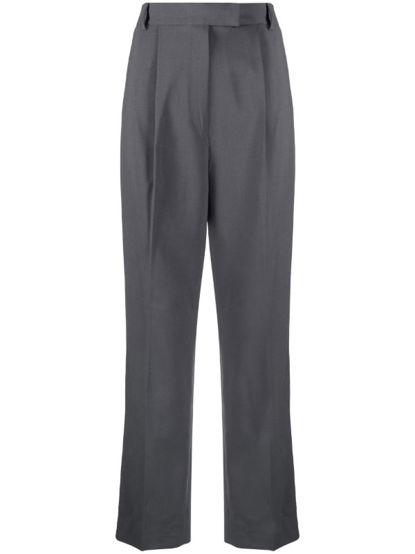 browns The Frankie Shop grey Bea straight-leg trousers | Browns Suit Trousers