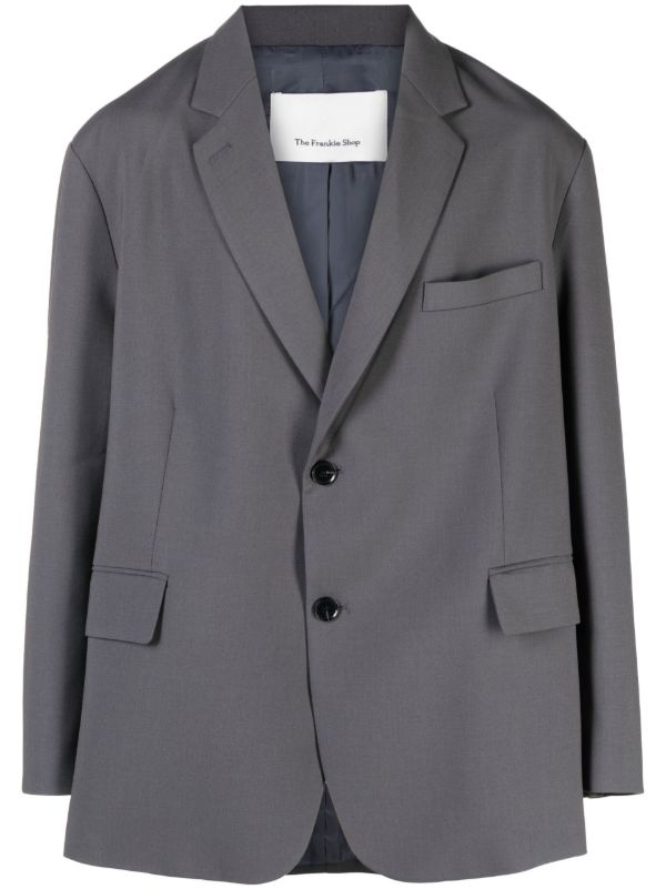 browns The Frankie Shop grey Beo oversized blazer | Browns Suit Jackets