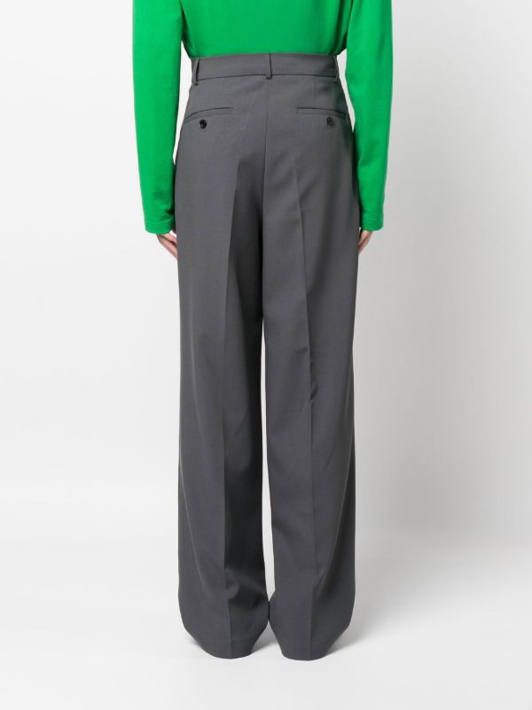 Browns The Frankie Shop Grey Beo Straight-leg Trousers | Browns Suit Trousers