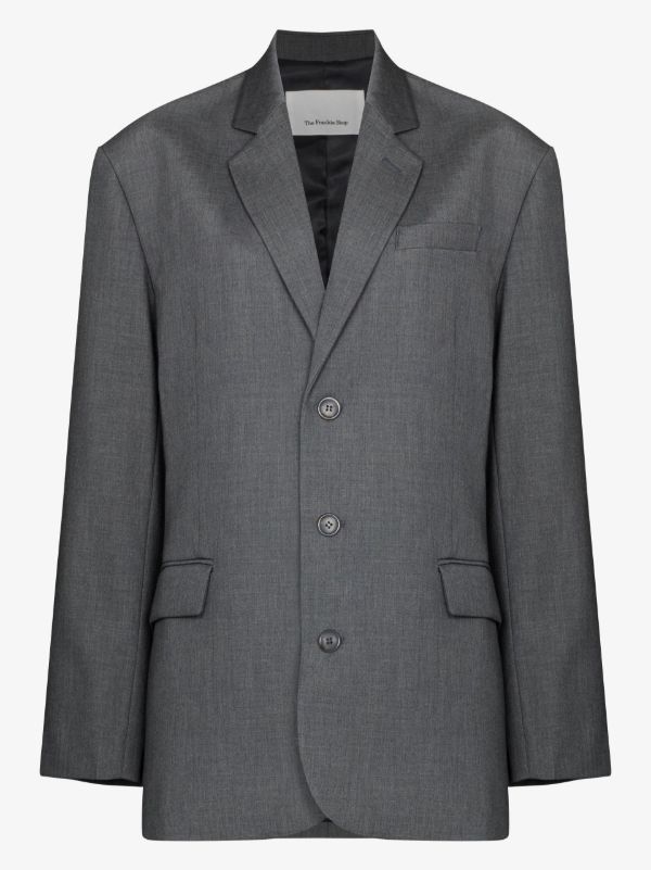 browns The Frankie Shop grey Gelso oversized blazer | Browns Suit Jackets