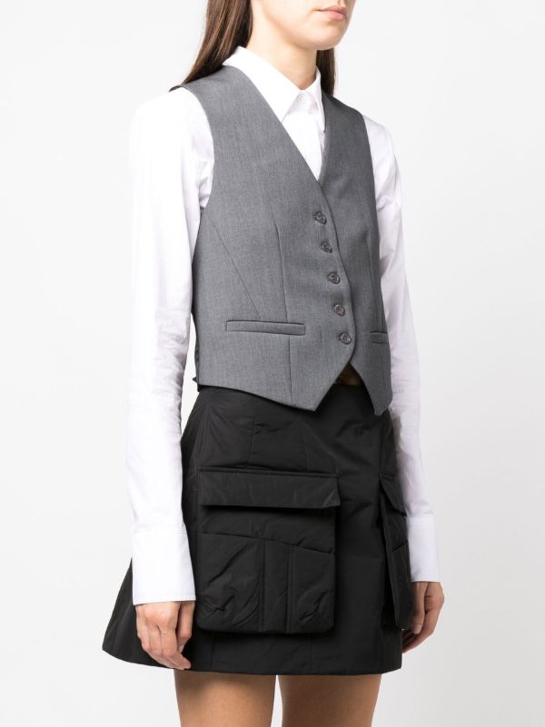 Browns The Frankie Shop Grey Gelso Waistcoat | Browns Suit Jackets