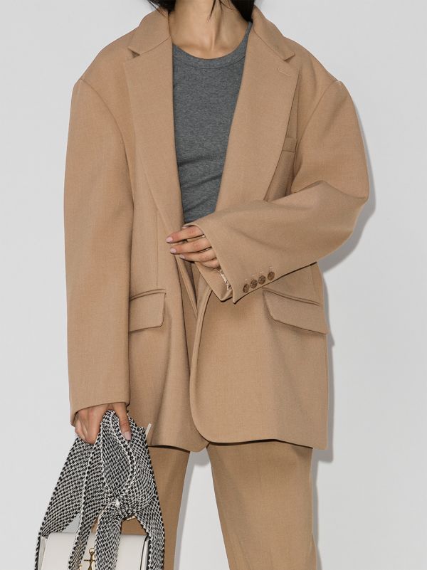 Browns The Frankie Shop Neutral Bea Oversized Blazer | Browns Suit Jackets