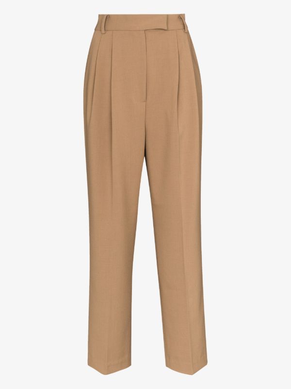 browns The Frankie Shop neutral Bea straight-leg trousers | Browns Suit Trousers