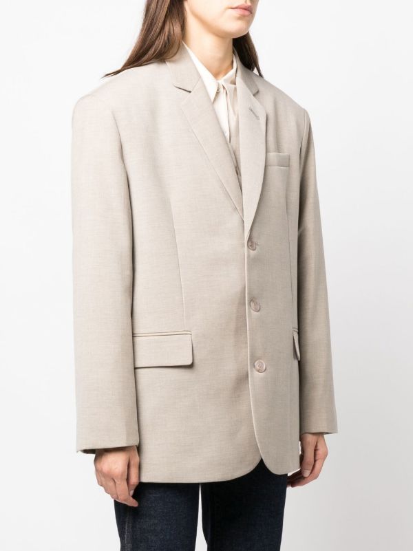 Browns The Frankie Shop Neutral Gelso Oversized Blazer | Browns Suit Jackets
