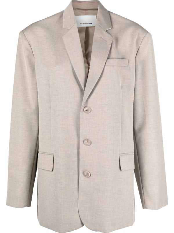 browns The Frankie Shop neutral Gelso oversized blazer | Browns Suit Jackets