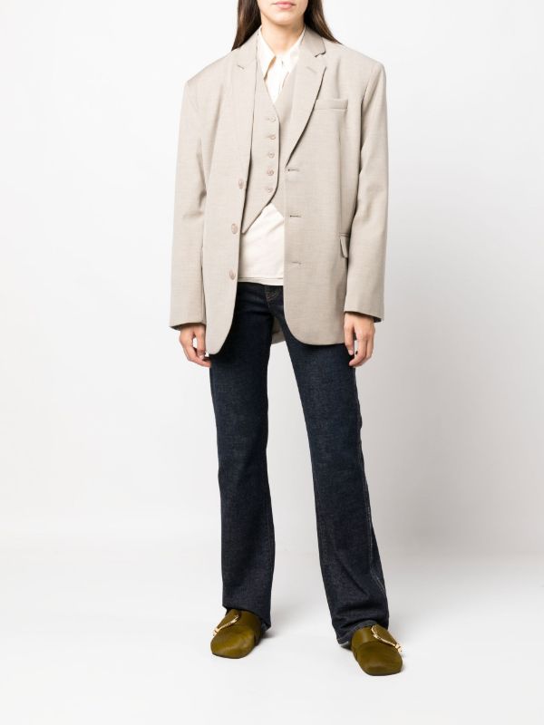 Browns The Frankie Shop Neutral Gelso Waistcoat | Browns Suit Jackets