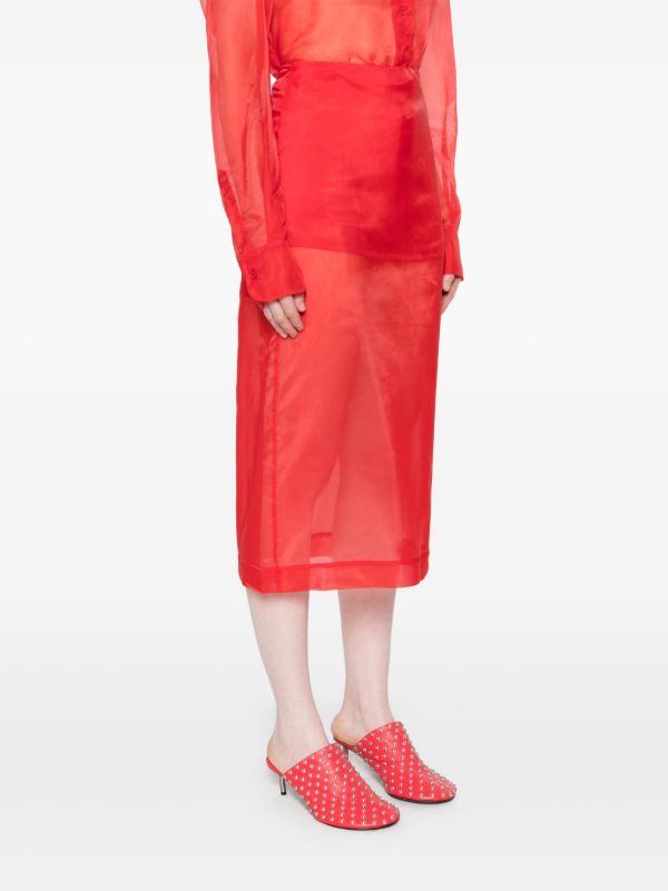 Browns The Frankie Shop Red Peri Skirt | Browns Pencil Skirts