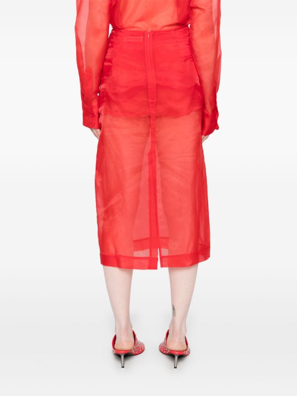 Browns The Frankie Shop Red Peri Skirt | Browns Pencil Skirts