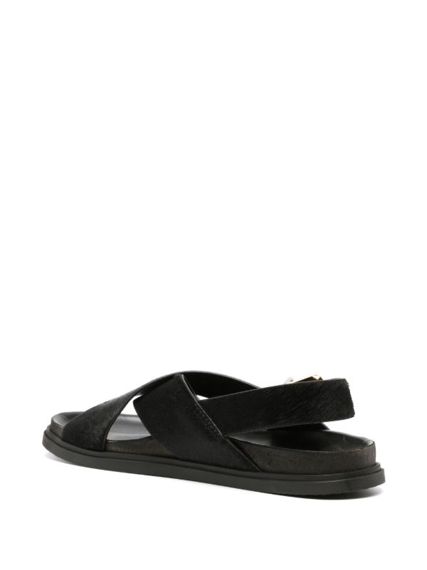 Browns The Row Black Buckle Leather Sandals | Browns Sandals